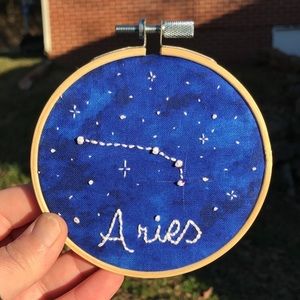 Aries embroidery decor